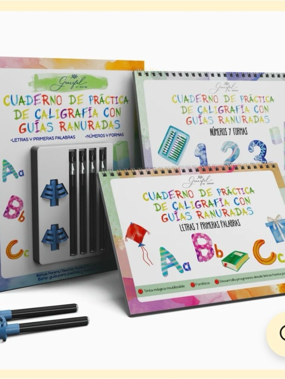 Grooved Early Learning Concepts in SPANISH -Reusable Workbook - Number & Letters